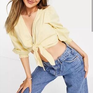 Abercrombie and Fitch Tie Front Crop Top